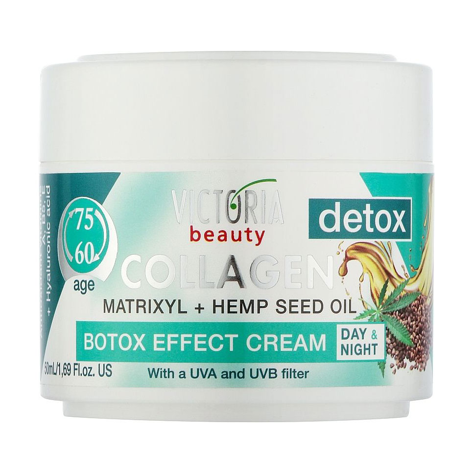 Колагеновий крем для обличчя Victoria Beauty Collagen Day &amp; Night Botox Effect Cream 60-75 Age, 50 мл